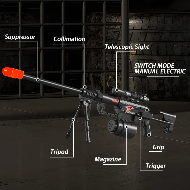 Electric Gel Ball Toy Rifle – Manual And Automatic Modes