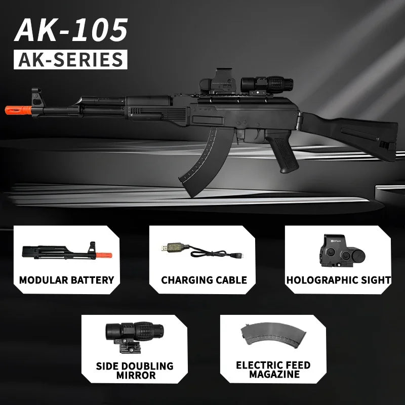 black Color Electric Gel Ball Toy Rifle – Automatic High-Speed Fire